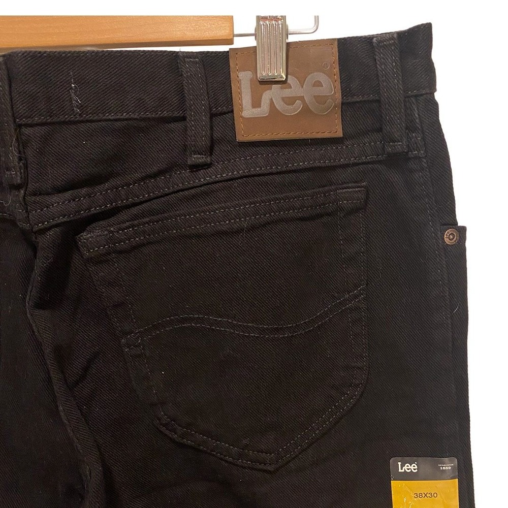 Lee Mens Regular Fit Straight Leg Black Denim Jeans 38x30 NWT